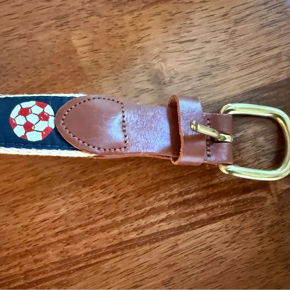 Alvin-Dennis genuine leather kids soccer belt size 26